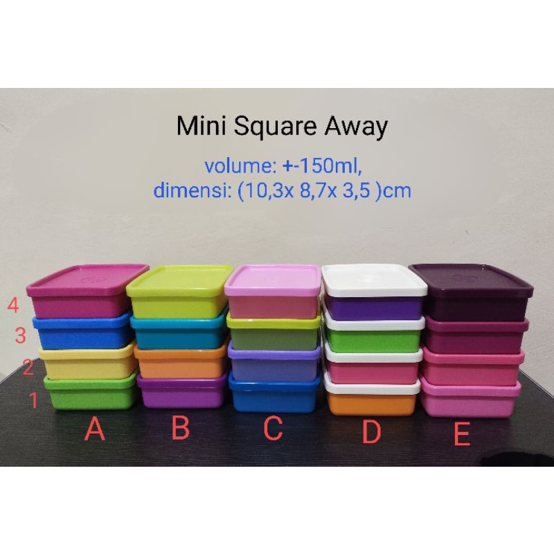 Tupperware Mini Square Away Set(4)