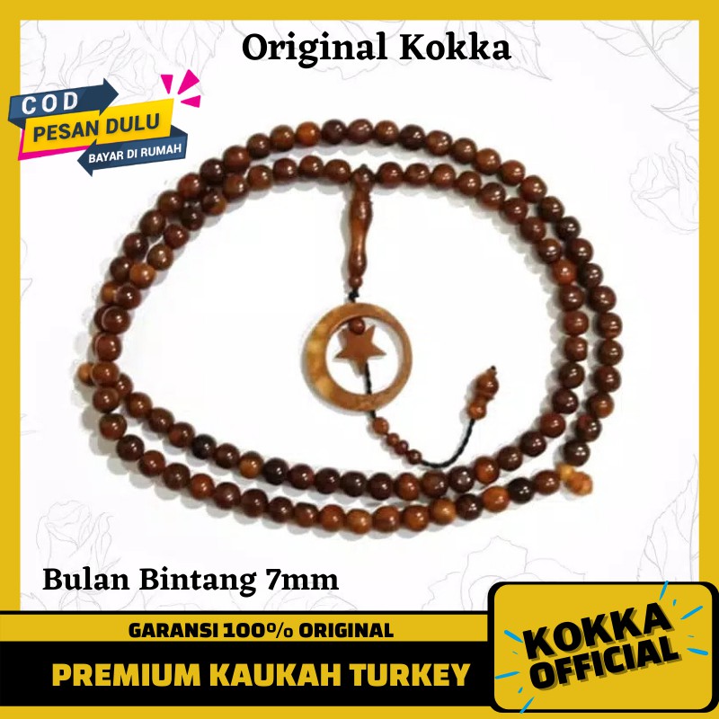 Tasbih Kaukah Bulan Bintang 99 Butir Asli Tasbeh Kayu Kaokah Kaoka Kauka Kokkah By Kokka Official