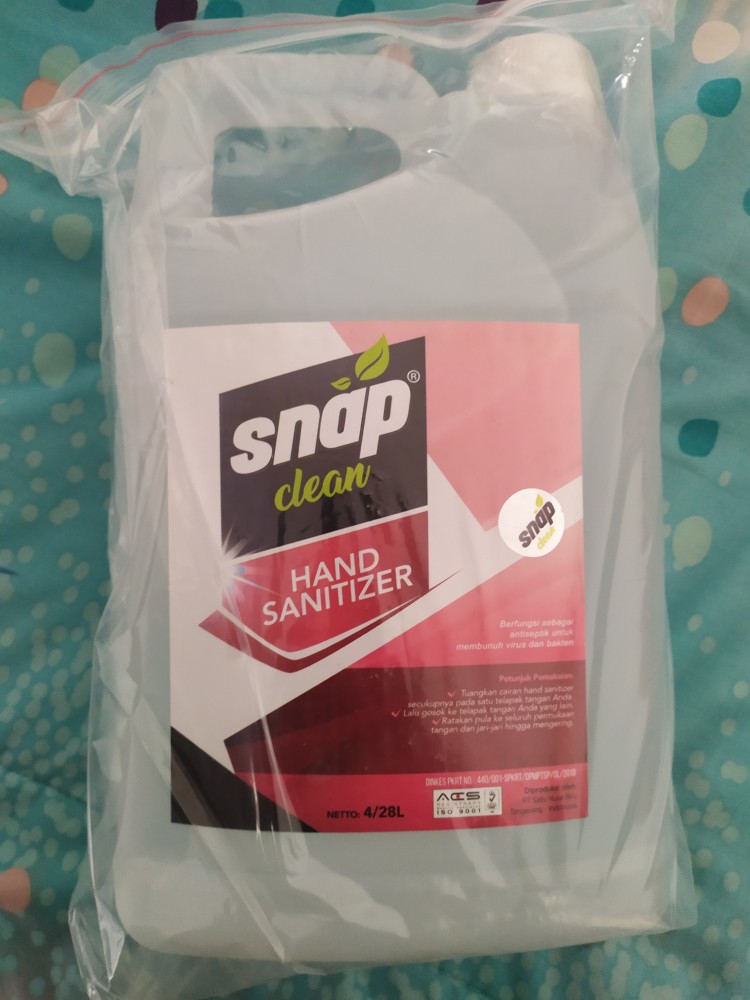 Hand Sanitizer Handsanitizer Cair Snap Clean 4 Liter 4l Bukan Antis Gel 1 2 Liter Gojek Grab