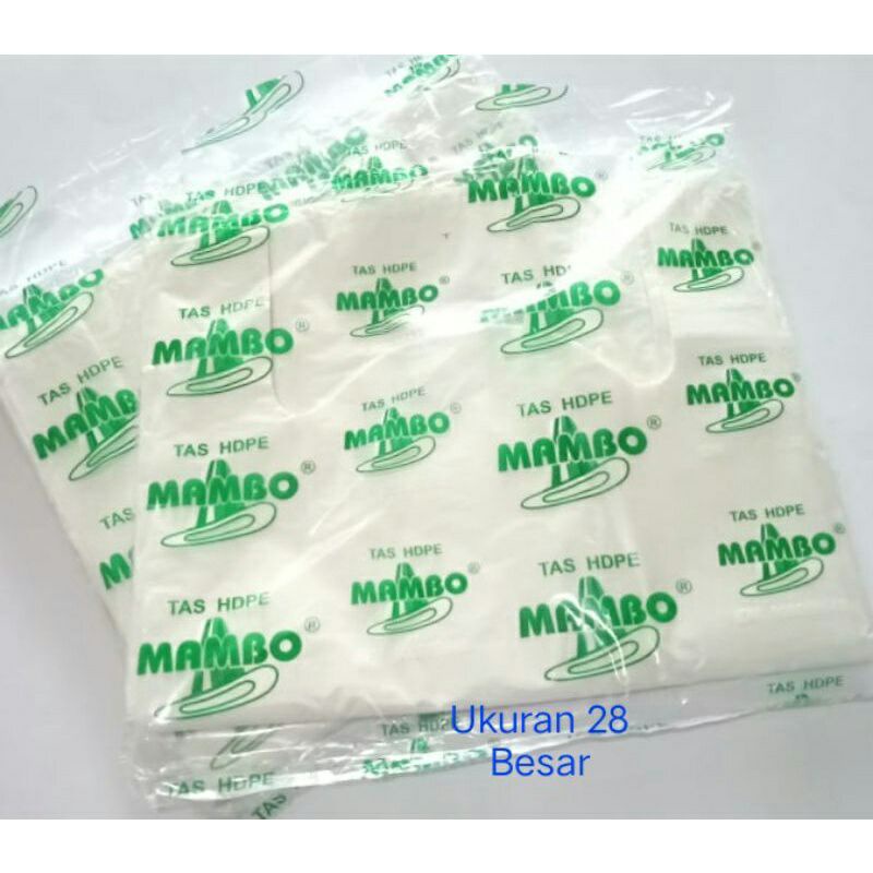 Kresek HDPE Berkat Kantong Plastik Ekonomis Putih Besar Kiloan Bening Sampah Uk 28 Merk Indo isi +-2