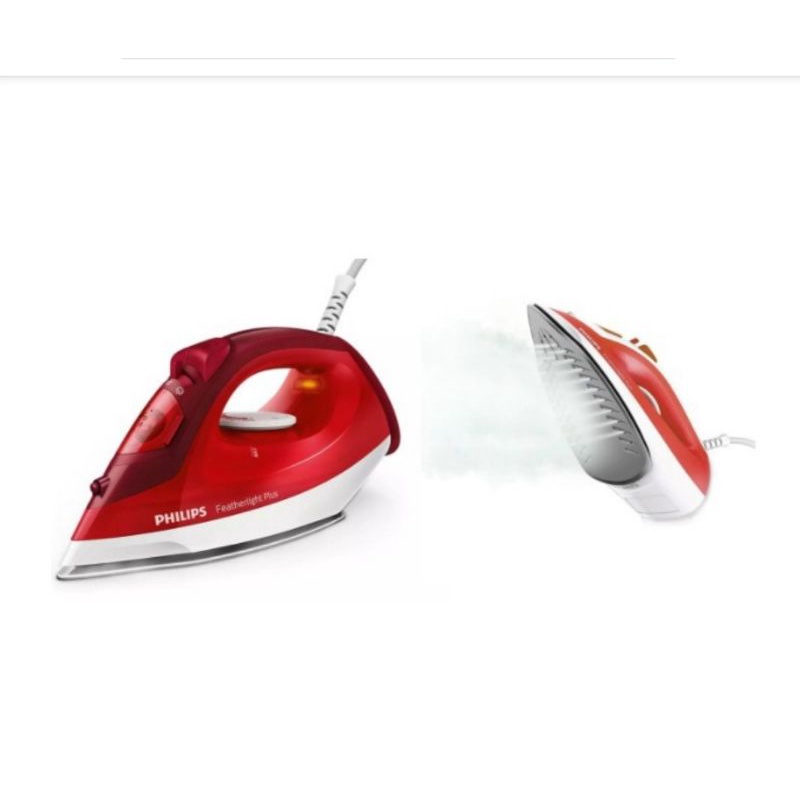 PHILIPS Setrika Listrik Uap/ Steam Iron Terbaru Anti Lengket GC1424/45 800Watt Red