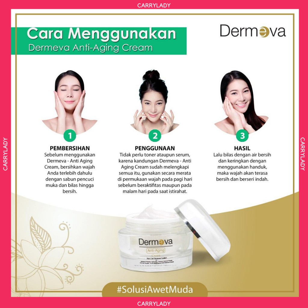 DERMEVA ANTI AGING FACIAL WASH &amp; CREAM DIJAMIN 100% ORIGINAL - DISTRIBUTOR RESMI