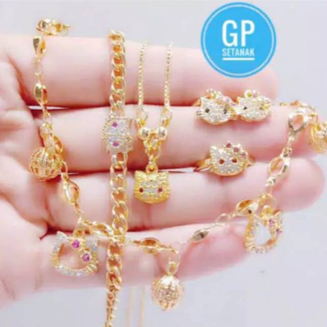 Set perhiasan anak lengkap lapis emas 24k 1205