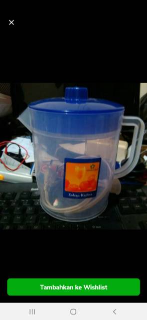 TEKO LISTRIK / TEKO PEMANAS AIR PLASTIK PENDEK MURAH WARNA RANDOM