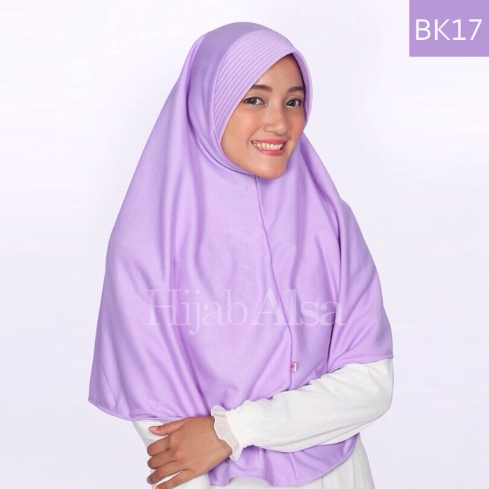 Bergo Kaos Ungu Muda Hijab Alsa