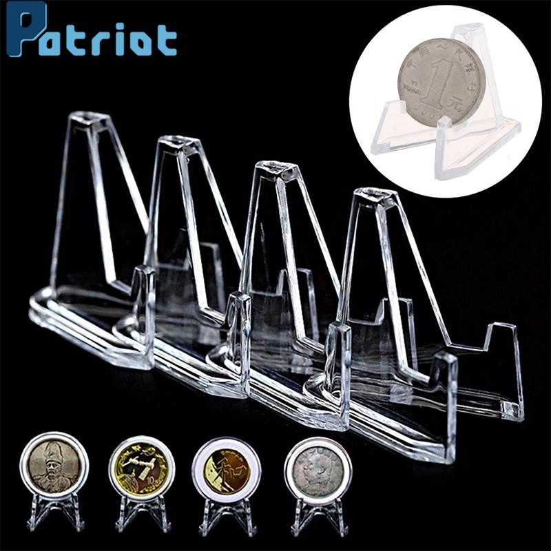 1 Piece Clear Acrylic Small Stands / Triangle Display Easel Holder  for Collectable Coin,Medal ,Badge,Post Card