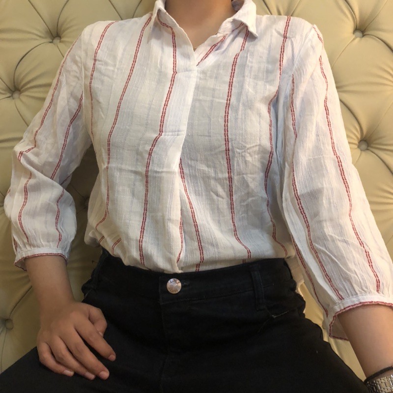 KEMEJA GARIS BIRU MERAH