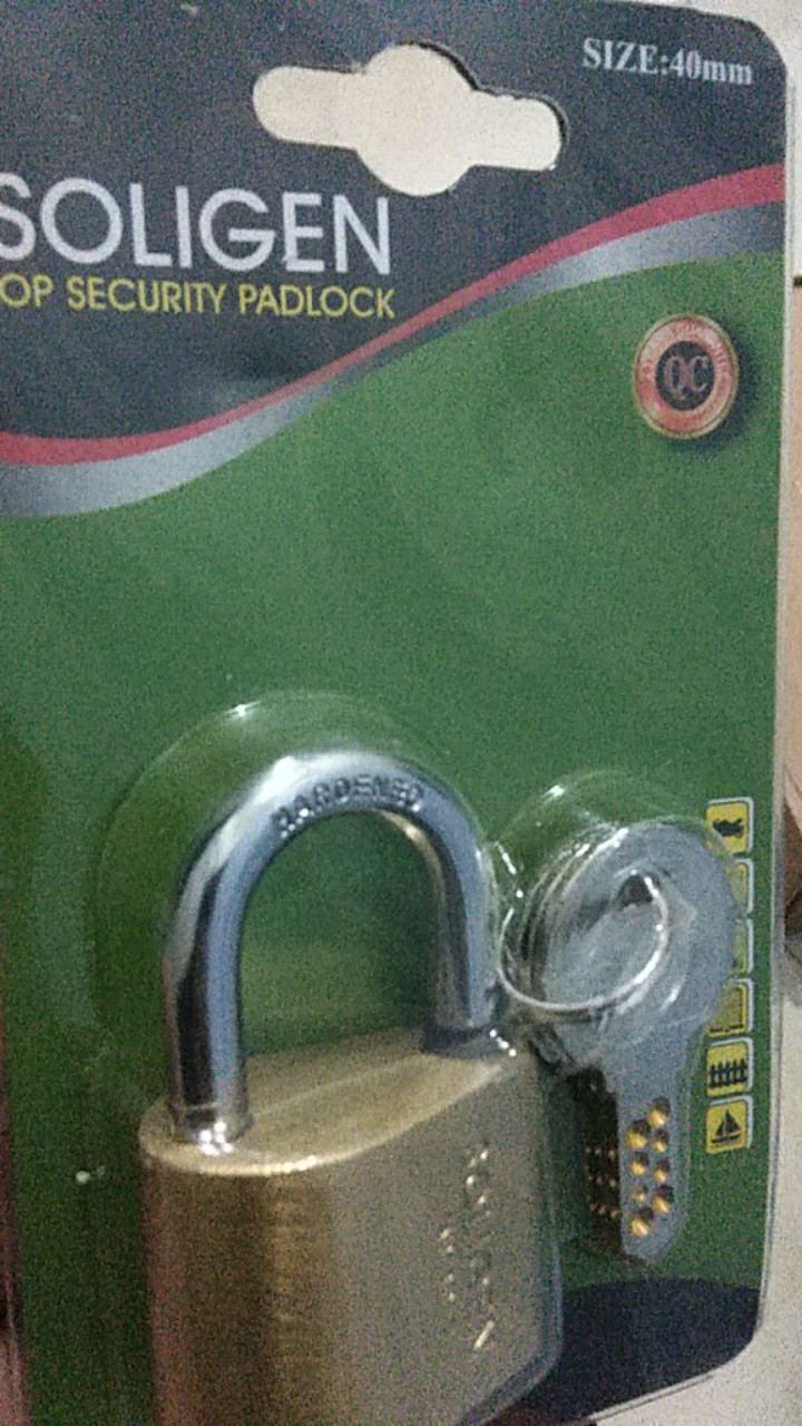 Gembok Soligen Per 40 Mm Pendek Kuningan Computer Key