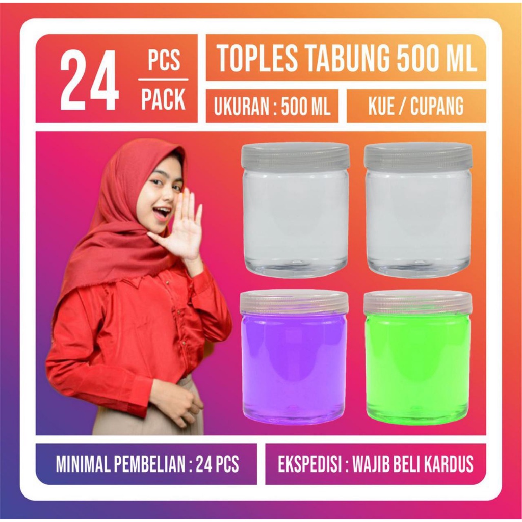 Toples kue 500 ml/Toples tabung 500 ml/Toples plastik 500 gr Hampers