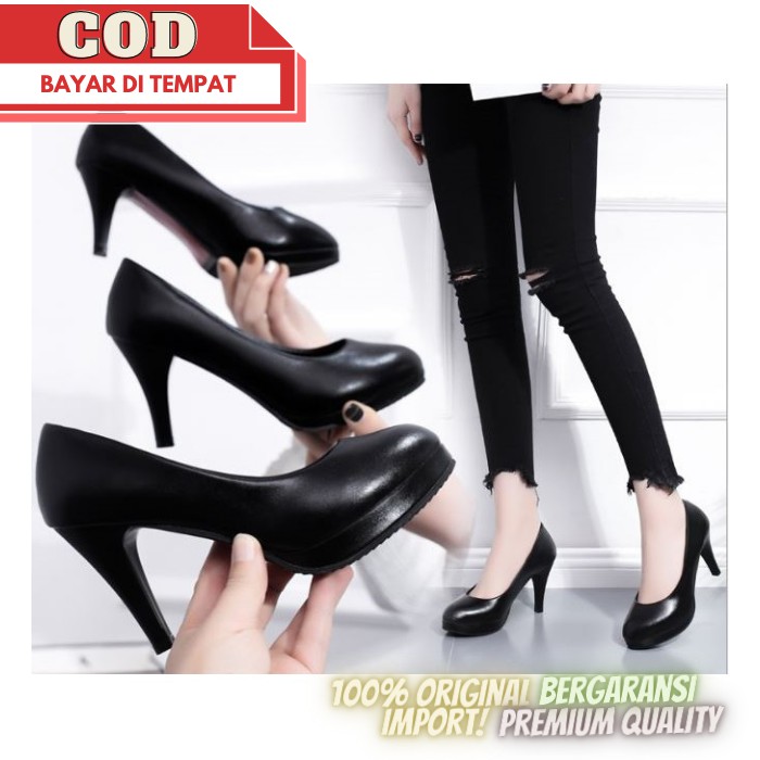 Sepatu High Heels Hak Pump Kerja Wanita Cewek Tinggi Kekinian 7 CM - PS01I