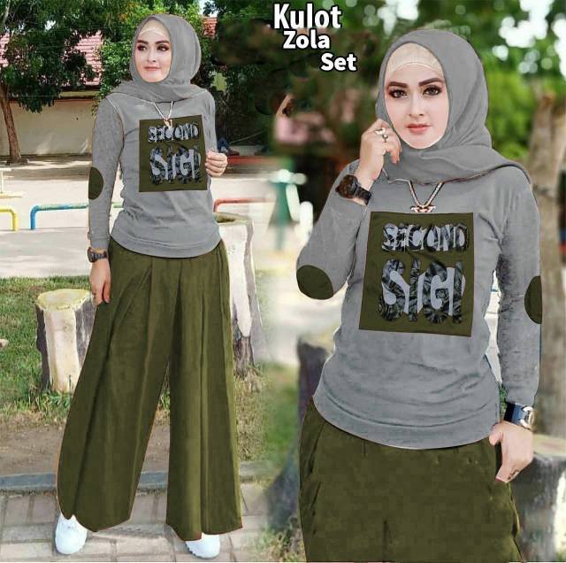 SET ZOLA KULOT FASHION PAKAIAN WANITA SETELAN BABYTERTRY FEHM