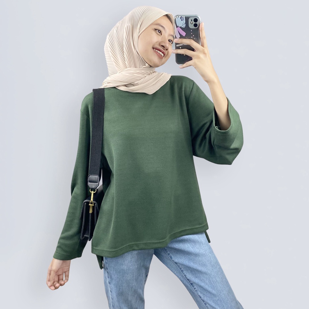 FELICIA BASIC BLOUSE / ATASAN WANITA KEKINIAN / BAHAN BABYTERRY HALUS / BLOUSE WANITA-7