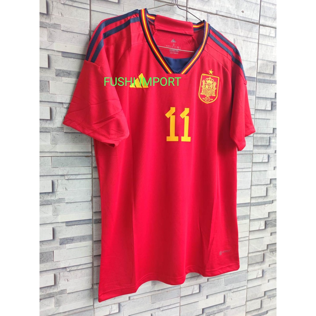 Jersey Baju Bola Spanyol Home Piala Dunia World Cup 2022 Grade Ori