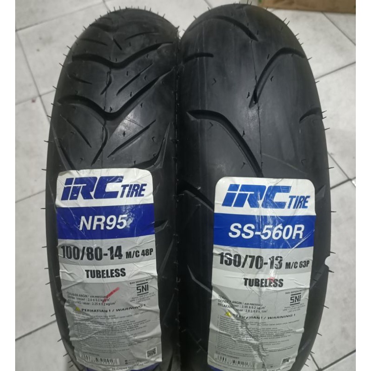 Paket BAN PCX 160// Ban IRC 100/80-14 + 130/70-13 Tubeless ( PCX 160 )