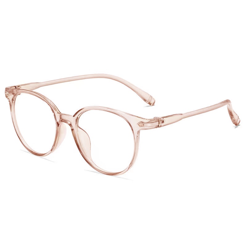 Kaca mata anti radiasi / Kacamata Wanita Pria Frame Anti Radiasi Transparan impor Kacamata korea-Abu Pink