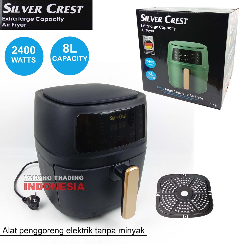 SILVER CREST S-18 Digital Air Fryer Mesin Penggoreng Tanpa Minyak Elektrik 2400W 8L