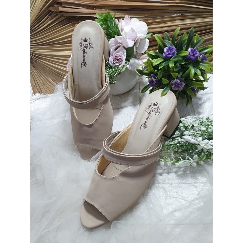 sepatu cream Fatma cantik tinggi 5cm tahu