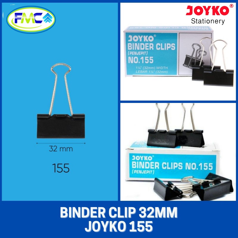 Binder Clip Nomor 105 107 111 155 200 260 280 Joyko Penjepit Kertas Besar Sedang Kecil Jepitan Serbaguna Original