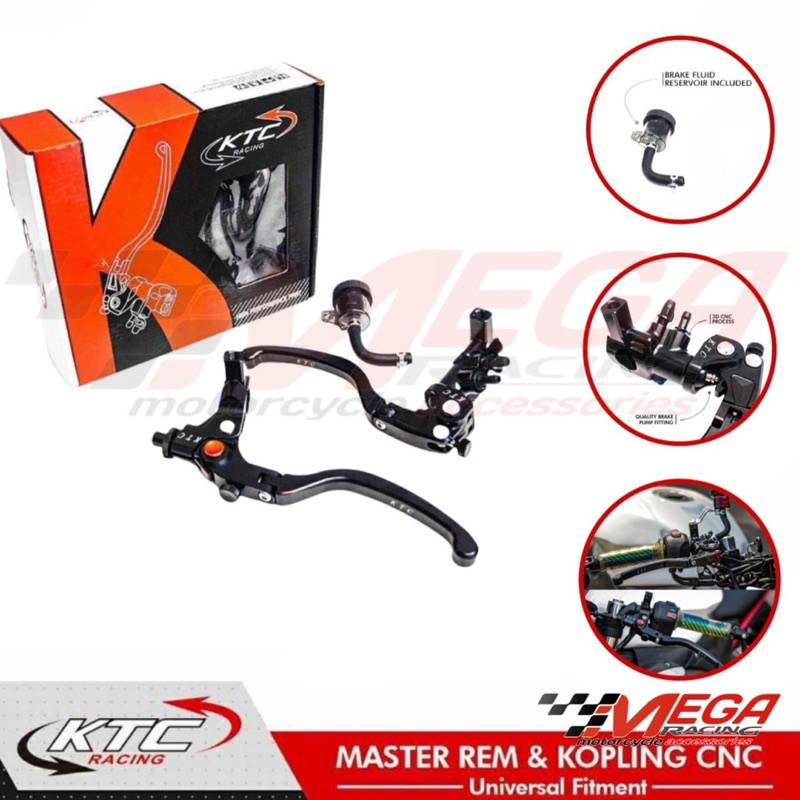 Handle Master Full Blck Rem Ktc Racing Origina Set Kiri Kanan Plus 1 Tabung Somke  Mini Full Cnc Universal Motor Beat Vario Scoopy Mio Xeon Fino Vixion Satria Fu Ninja R15 R25 Dll