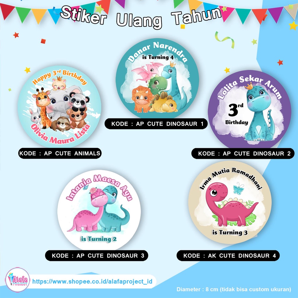 

Alafaproject - Stiker Ulang Tahun Dino Saurus