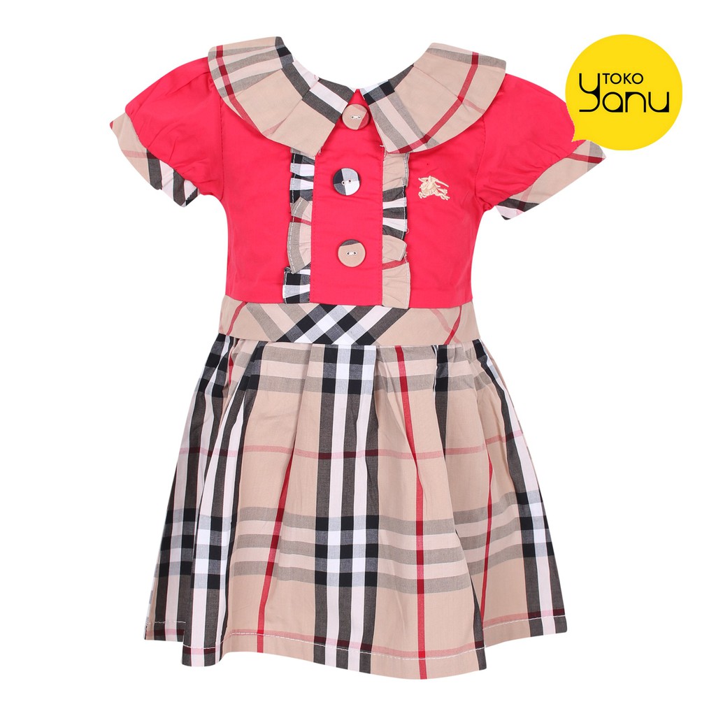 Dress Pesta Kotak Kotak 6417 | Dress Balita Lucu 1-3th