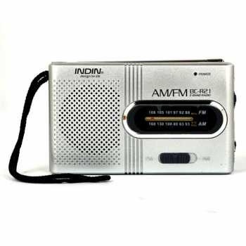 INDIN Portable AM/FM Radio Player Loudspeaker Portabel Mini Loud Speaker Bagus Kecil BC-R21