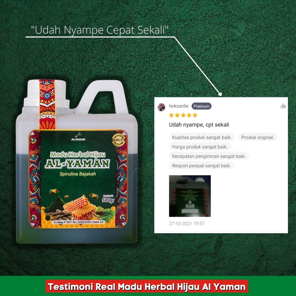 Madu herbal Hijau Herbal Spirulina Bajakah 500gram Untuk Penyakit Lambung