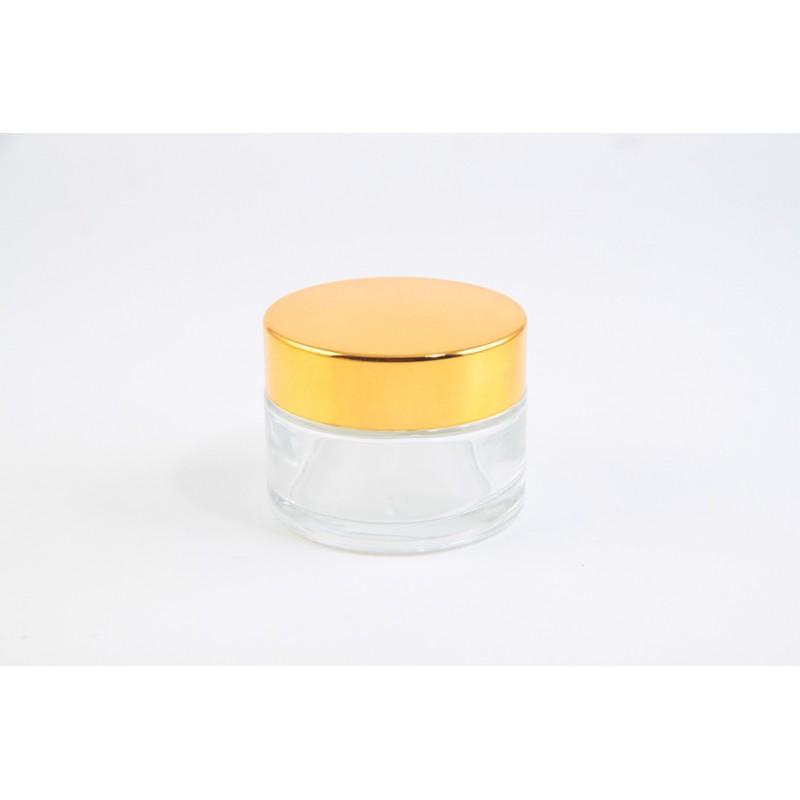 PROMO POT CREAM TERMURAH / POT KACA 30G BENING TUTUP GOLD / TEMPAT KRIM KOSMETIK PREMIUM - TEKNO KITA