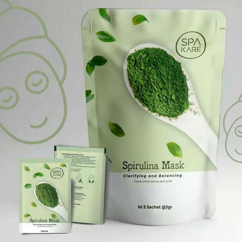 Masker Spakare Spirulina Produk Terbaru Tiens untuk mengatasi jerawat ampuh dan mencerahkan wajah