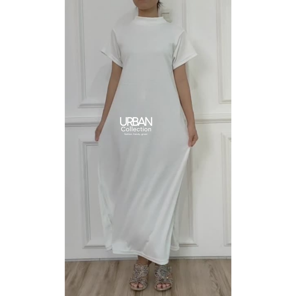 inner dress rajut knit lengan pendek/inner dress mangset gamis