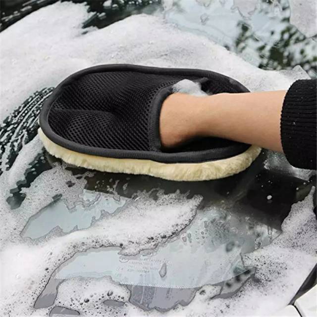 Nuansa - Sarung Tangan Cuci Mobil Cuci Pad Wool Glove Car Wash Microfiber