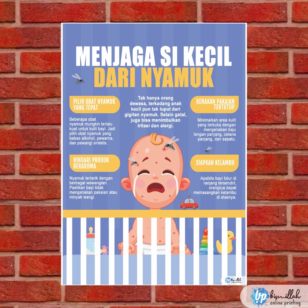 Jual Poster Kesehatan Menjaga Si Kecil Dari Nyamuk | Shopee Indonesia