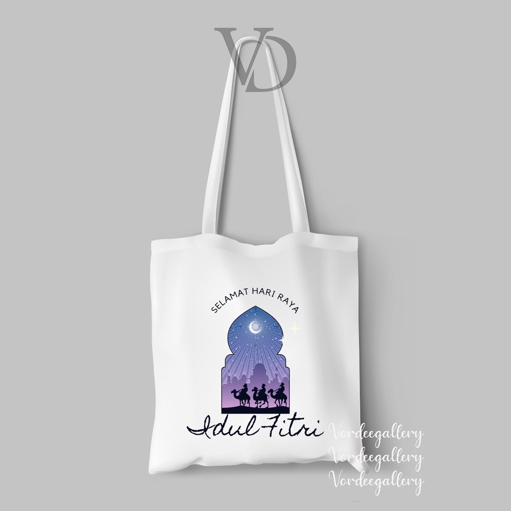 Tote bag Hampers Kanvas Motif Lebaran Eid mubarak versi 2 / tote bag idul fitri eid mubarak ramadan 2022