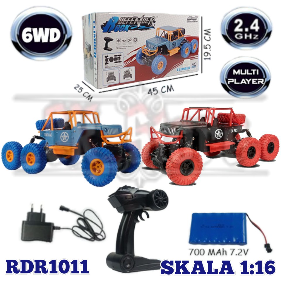 6WD 6X6 OFFROAD RC ROCK CRAWLER MAINAN ANAK MOBIL REMOTE CONTROL RADIO CONTROL HOBI KOLEKSI RDR1011