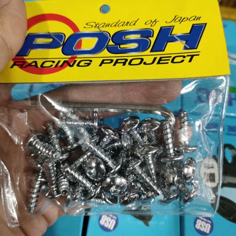 baut body L Stenlis ukuran 10 isi 34 perbungkus posh  baut body yamaha