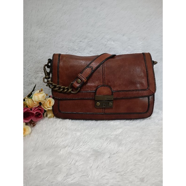 ~ Fossil Vintage Reissue Shoulder EspressoLeather Authentic | Tas Fossil VRI Original