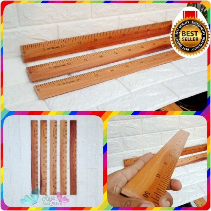 Produk Unggulan Penggaris Kayu 50Cm Kualitas Bagus Jidar Mistar Papan Tulis Grosir Promo