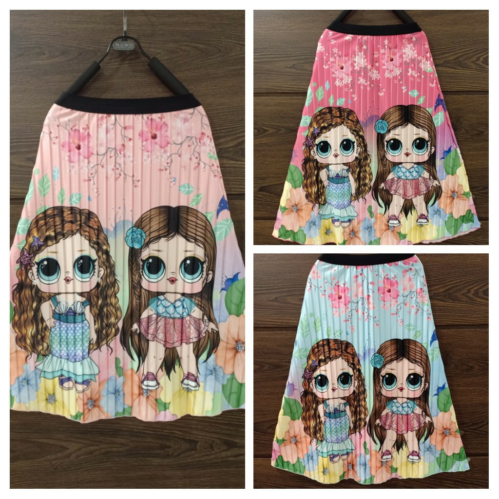 ROK ANAK PEREMPUAN PLISKET SCUBA KARAKTER LOL