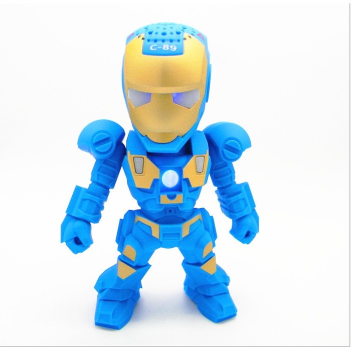 Bluetooth Speaker Portable Iron Man C-89 - HEL028 - Biru