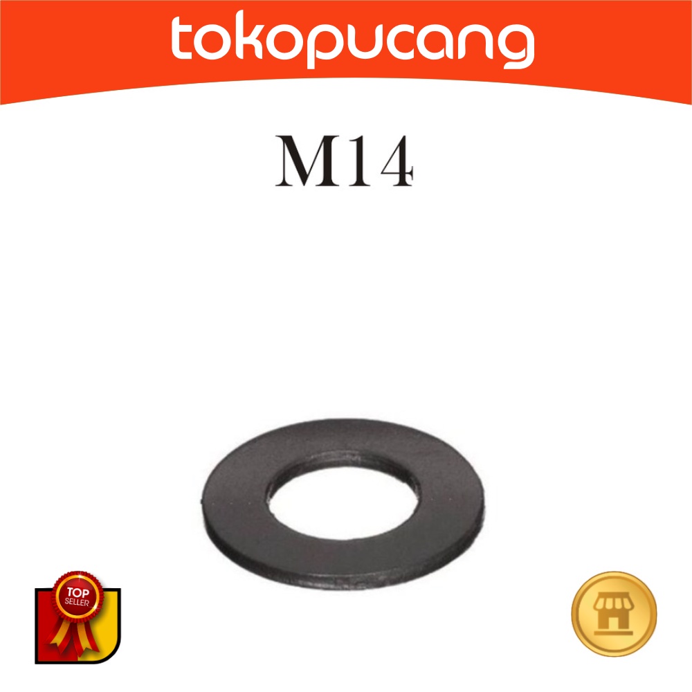 Ring plat besi M14 hitam (Flat Washer) Ring Plat M-14