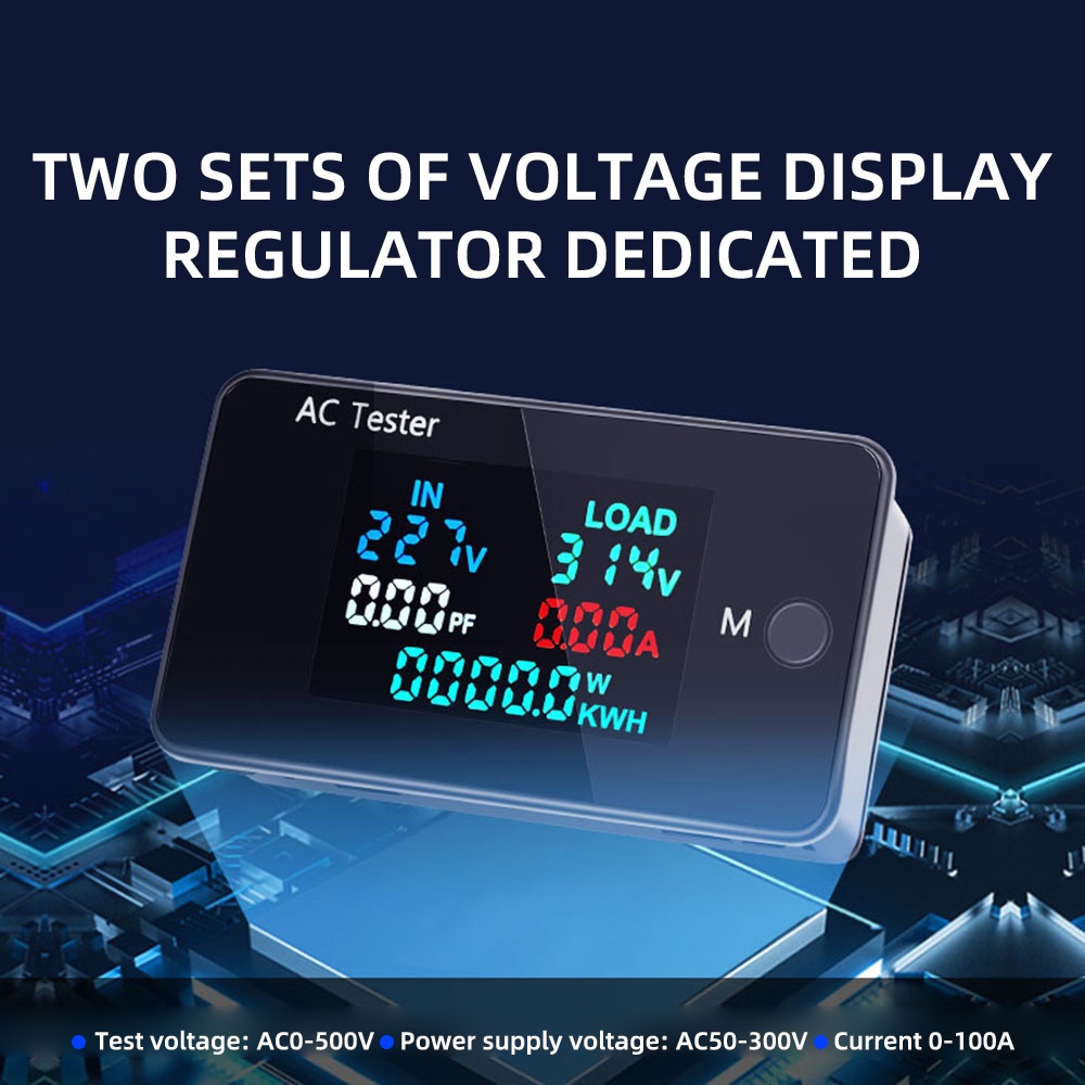 Voltmeter Digital AC 0-500V 5in1 Power Energy Meter 0-100A Ammeter Dengan Display LED