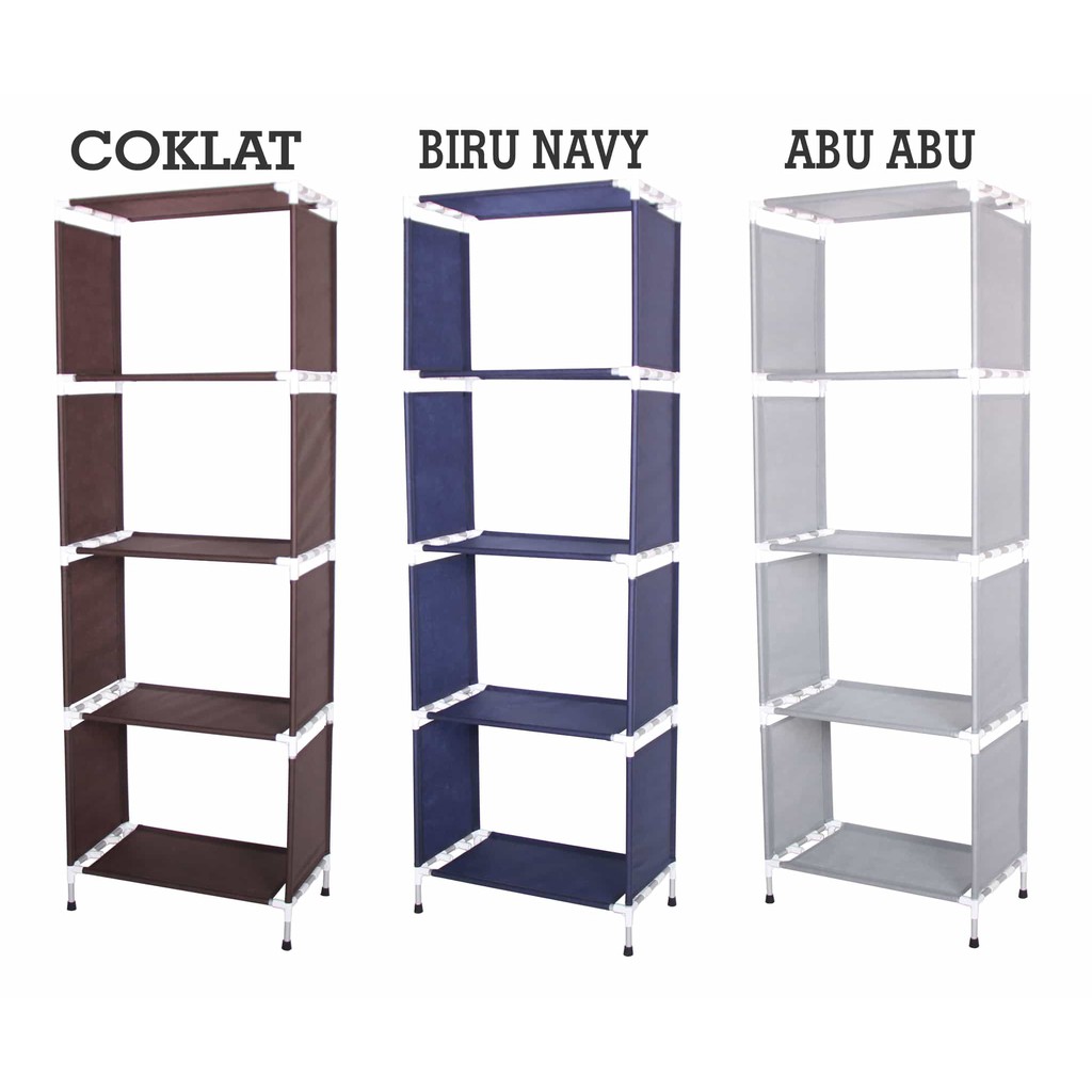Rak Buku Portable Aluminium Rak Serbaguna 5 Lapis A428