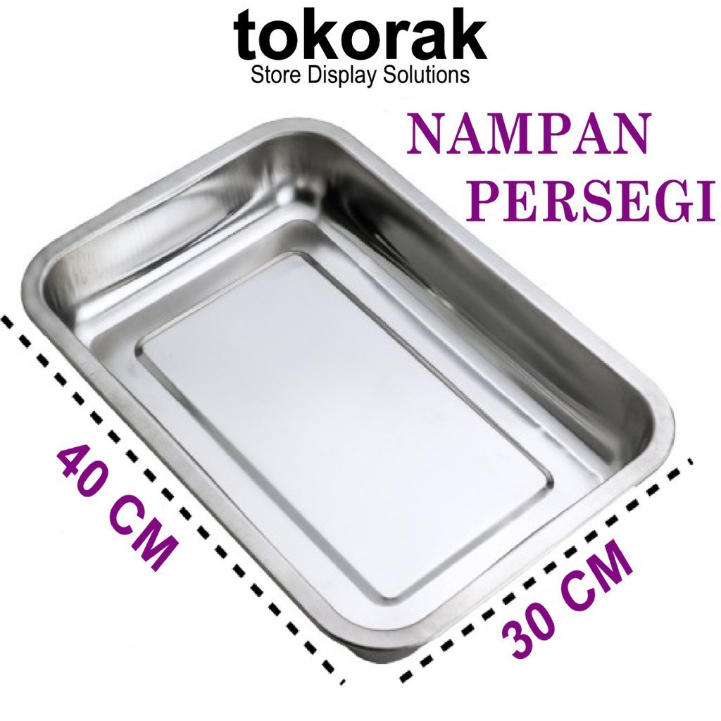 NAMPAN STAINLESS STEEL GALAXY 40 X 30CM KOMODO - NAMPAN PERSEGI - BAKI