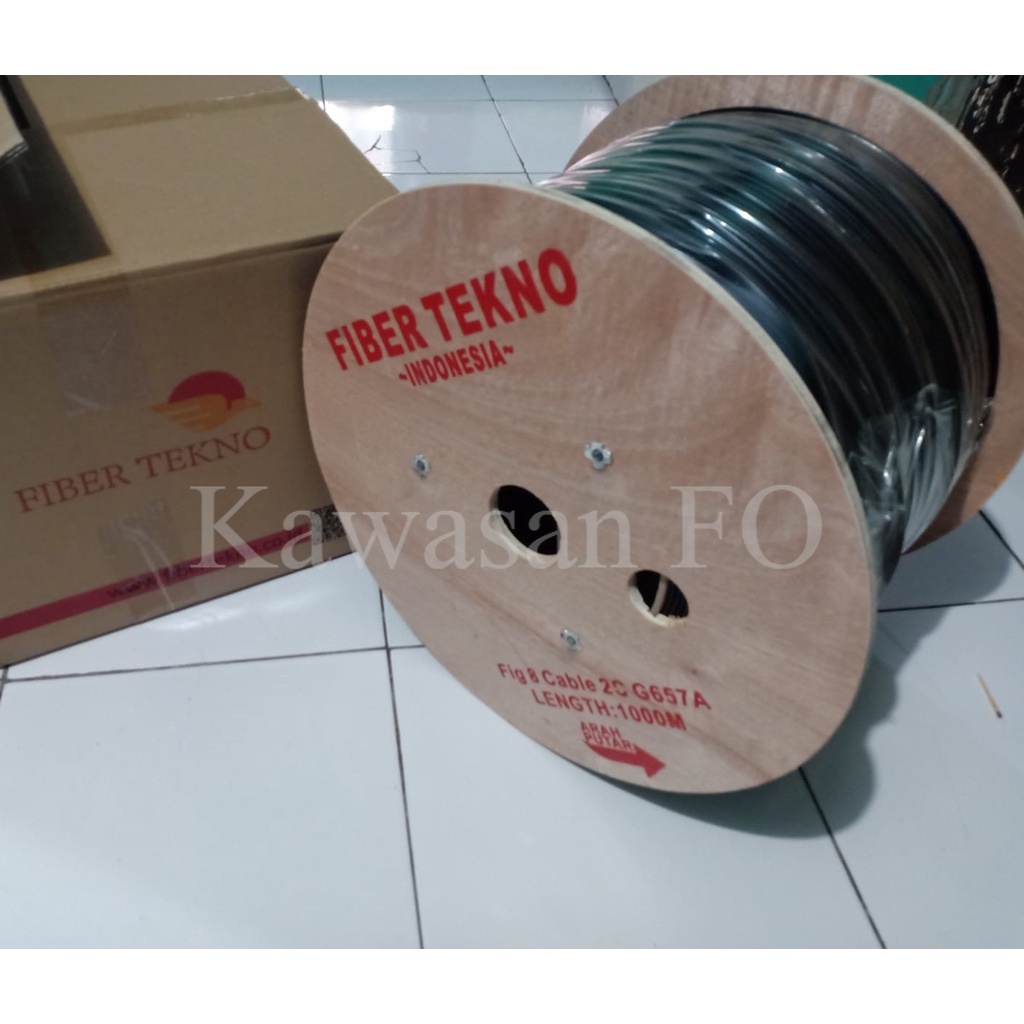 KU Mini 2 Core Fig 8 /Kabel FO Bulat 2 Core Figure 8 Panjang 1km