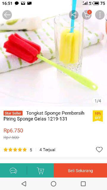 Tongkat Sponge Pembersih Piring Sponge Gelas 1219-131