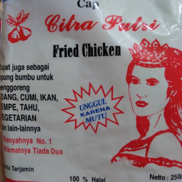 

Tepung bumbu goreng ayam serbaguna cap citra putri 250g