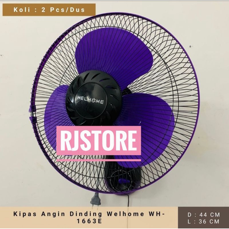 Kipas Angin Dinding Welhome WH-1663E / kipas angin dinding welhome murah / kipas angin dinding murah