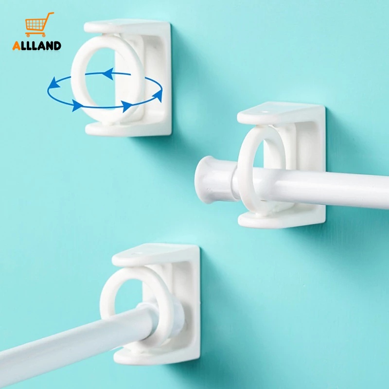 2pcs / Set Ring Bracket Holder Tirai Kamar Mandi Rotasi 360 Derajat