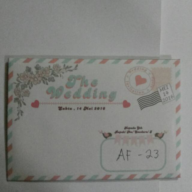 

Kartu undangan softcover airmail kode af-23 (model amplop)