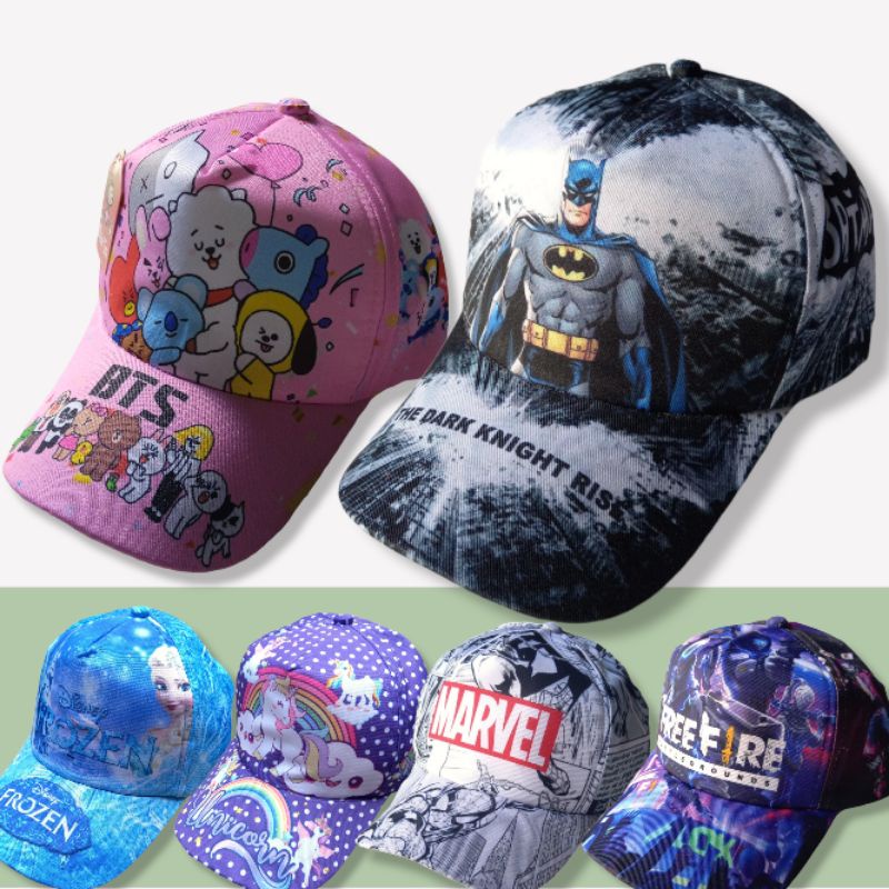 Topi Anak Karakter Full Print/topi anak cowok cewek/topi anak murah